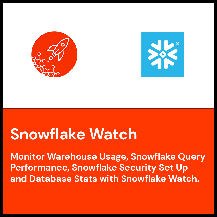 Snowflake Watch. Monitor warehouse usage, snowflake query performance, snowflake security setup and database stats.